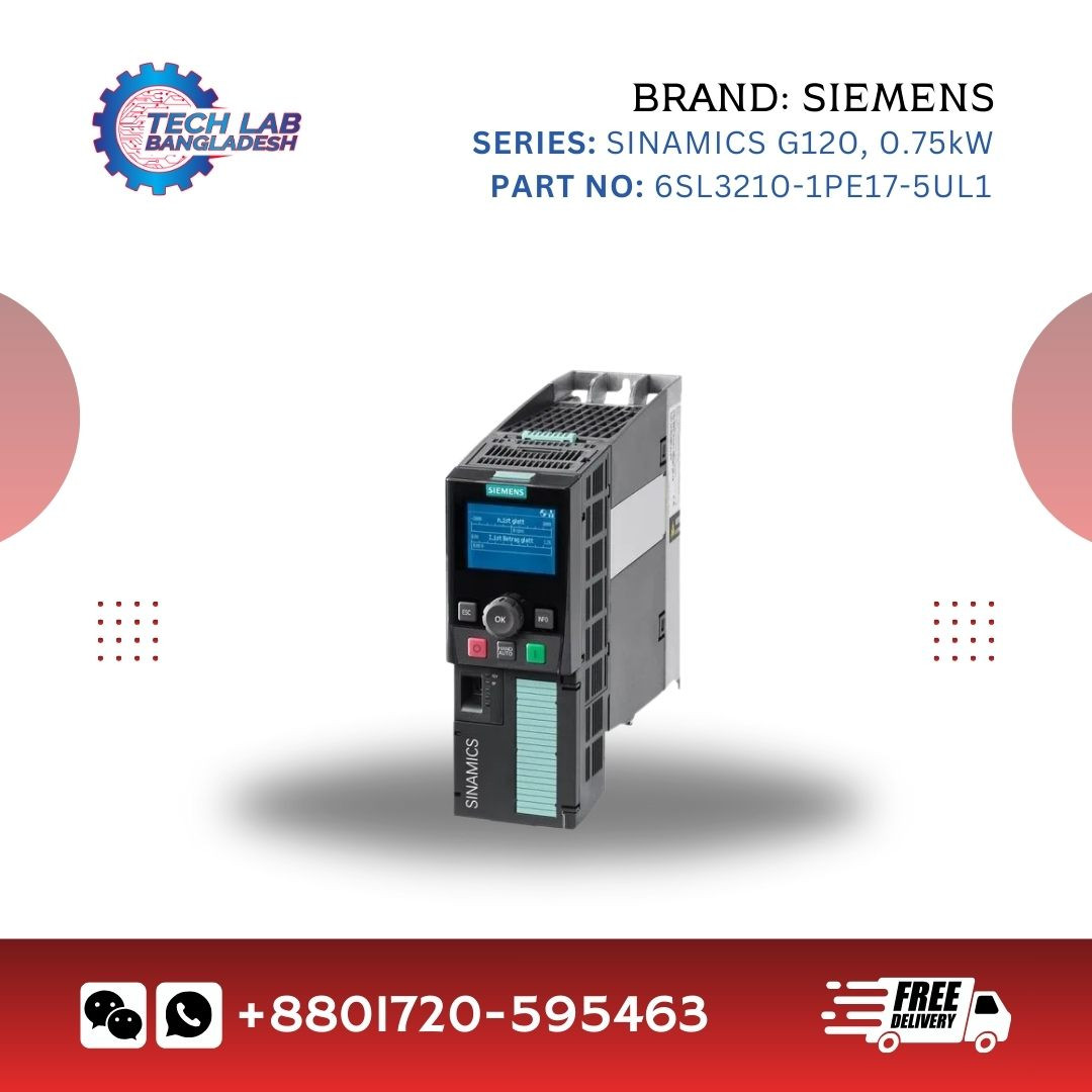 Siemens 6SL3210-1PE17-5UL1 SINAMICS G120 VFD – 0.75kW, 3 Phase, 400V